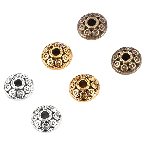 OSALADI 300 Stück Antike Spacer Perlen Mischfarben Tibetische Legierung Metallperlen für Schmuckherstellung Diy Bastelzubehör für Armbänder und OSALADI 300 Stück Antike Spacer Perlen Mischfarben Tibetische Legierung Metallperlen für Schmuckherstellung Diy Bastelzubehör für Armbänder und von OSALADI