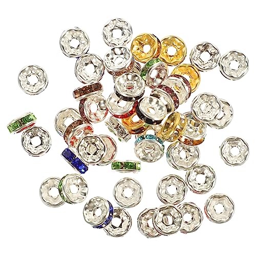 OSALADI 300 Stück Bunte Spacer Perlen mit Strass Runde Schmuckperlen zum Auffädeln DIY Schmuckzubehör für Armbänder und Halsketten Langlebiges Material für Basteln OSALADI 300 Stück Bunte Spacer Perlen mit Strass Runde Schmuckperlen zum Auffädeln DIY Schmuckzubehör für Armbänder und Halsketten Langlebiges Material für Basteln von OSALADI