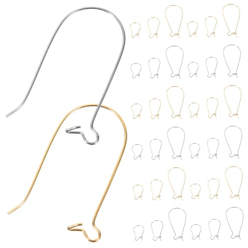 OSALADI 300 Stück Ohrringhaken in Silber und Gold Praktische Schmuckherstellung Zubehör für Damen DIY Ohrringe Selber Machen Sichere Ohrhaken Verschlüsse OSALADI 300 Stück Ohrringhaken in Silber und Gold Praktische Schmuckherstellung Zubehör für Damen DIY Ohrringe Selber Machen Sichere Ohrhaken Verschlüsse von OSALADI