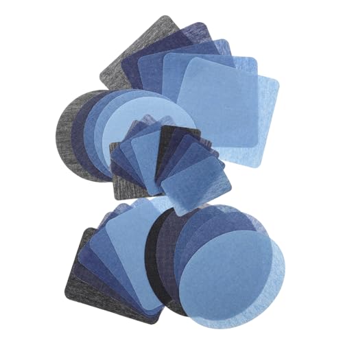 OSALADI 30Stücke Jeans Flicken zum Aufbügeln Vielseitige Denim Patches für Jacken und Hosen Selbstklebend Einfach Anzubringen zur Lochreparatur und Kreativen Gestaltung von OSALADI