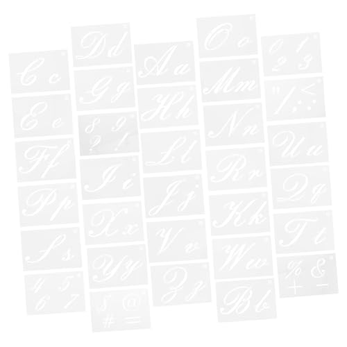 OSALADI 32 Blatt Teiliges DIY Schablonen aus Langlebigem Pet mit Wiederverwendbaren Buchstaben Zahlen und Symbolen für Kreative Bastelprojekte Scrapbooking Schulprojekte und von OSALADI