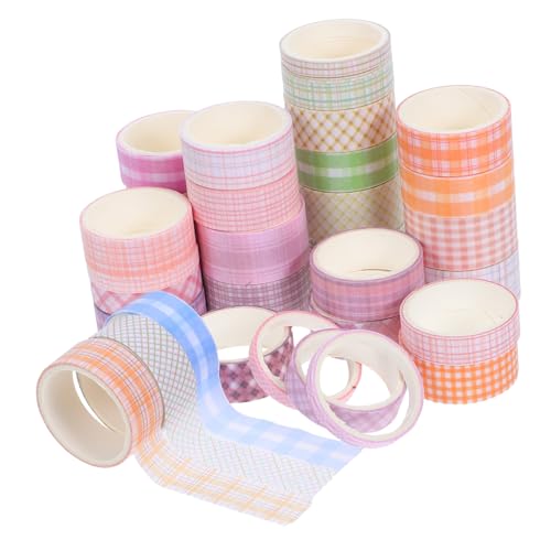 OSALADI 32 Rollen Washi Tape mit Einzigartigem Rastermuster Farbenfrohes Dekoratives Klebeband für Scrapbooking Journaling DIY Kunstprojekte Vielseitiges Bastelzubehör für Planer und von OSALADI