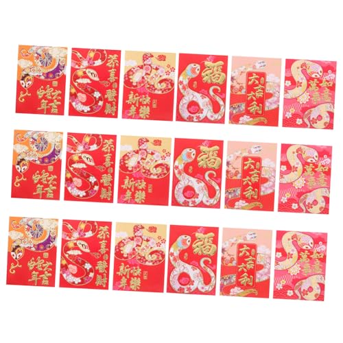 OSALADI 36 Stück Cartoon-Schlangenumschlag Neujahrsgeschenk Frühlingsfest rotes Paket rote pakete des chinesischen neujahrsfests Geldumschläge Geldbeutel Neujahr rote Pakete Papier von OSALADI