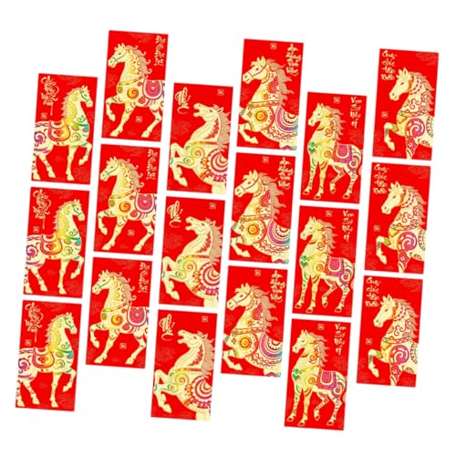 OSALADI 36 Stück Teiliges Rote Umschläge Jahr Des Pferdes Chinesische Hongbao Geldgeschenktüten für Frühlingsfest Hochzeit Geburtstag Traditionelle Rote Umschläge mit Kunstvollem von OSALADI