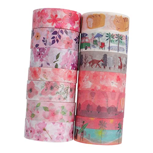 OSALADI 39 Rollen Kirschblüten-Aufkleber klebeband scheckheft washi-tape dekobänder Fotoalbumdekoration merksam dekoratives Papierband Aufkleber aus Papierband Papierbänder Dekorationsband von OSALADI