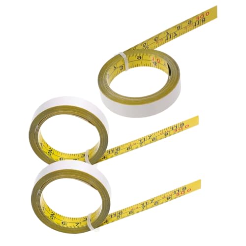 OSALADI 3Roll Selbstklebendes Stahl-maßband Lang Präzise Metrische und Imperiale Einteilung Wiederverwendbar Robust für Holzarbeiten Zeichentische und Werkbänke Leicht Anzubringen und von OSALADI