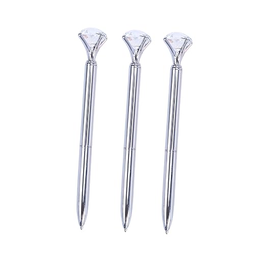 OSALADI 3Stücke Metall Kugelschreiber mit Großen Diamant Kristallen Elegante Schreibgeräte für Schule und Bürobedarf Silberfarben Langlebig und Verschleißfest OSALADI 3Stücke Metall Kugelschreiber mit Großen Diamant Kristallen Elegante Schreibgeräte für Schule und Bürobedarf Silberfarben Langlebig und Verschleißfest von OSALADI