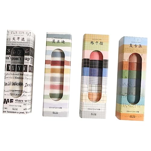 OSALADI 4 Boxen Washi Tape Dekorative Klebebänder für Diy Bastelprojekte Scrapbooking und Kreative Journals Vielseitige Muster für Kreative Gestaltungen von OSALADI