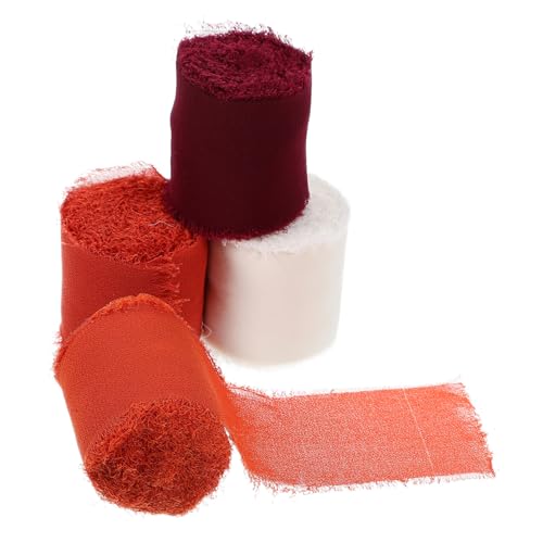 OSALADI 4 Rollen Chiffonband für Hochzeiten und Feiern Rolle Rot und Beigetönen für Dekoration Geschenkverpackung und Diy Projekte OSALADI 4 Rollen Chiffonband für Hochzeiten und Feiern Rolle Rot und Beigetönen für Dekoration Geschenkverpackung und Diy Projekte von OSALADI