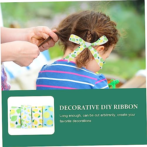 OSALADI 4 Rollen Diy Geschenkband mit Zitronen pro Glattes Polyester Band für Schleifen Verpackung Basteln und Partydekoration von OSALADI