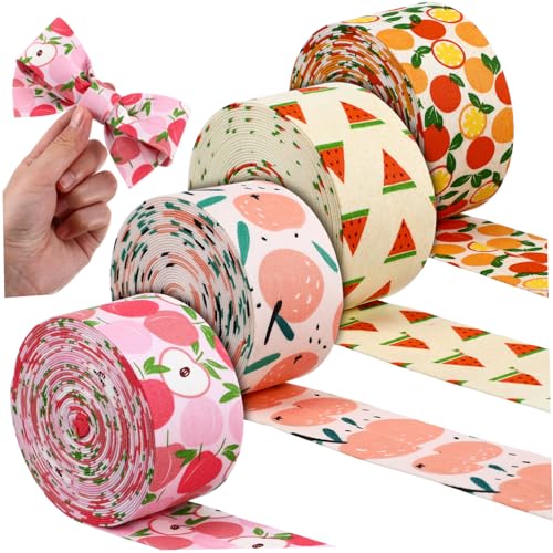 OSALADI 4 Rollen Fruchtstoffband blumensträuße dekoration Geschenkband für Shower verpackungsmaterial Sommerband Geschenkband Obst Dusche Geschenkverpackungsbänder Seilband Nylongarn von OSALADI