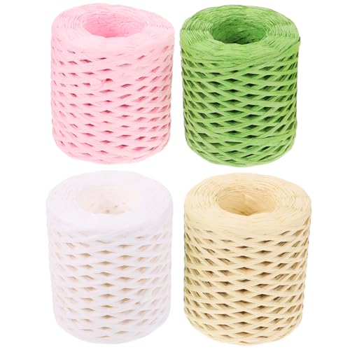 OSALADI 4 Rollen Raffia Geschenkband Windweiß Buchweizen und Vielseitiges Bastel und Verpackungszubehör für Diy Projekte und Dekorationen für Hochzeiten und Feste OSALADI 4 Rollen Raffia Geschenkband Windweiß Buchweizen und Vielseitiges Bastel und Verpackungszubehör für Diy Projekte und Dekorationen für Hochzeiten und Feste von OSALADI
