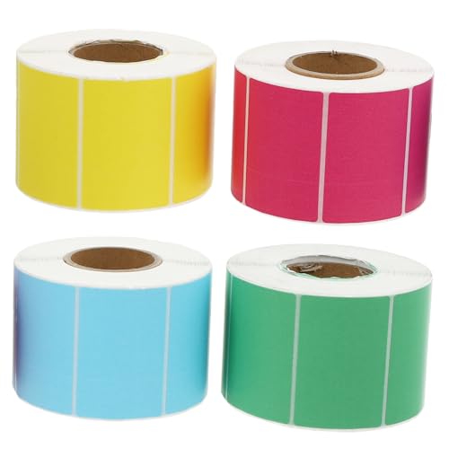 OSALADI 4 Rollen Selbstklebende Thermopapier etiketten Wasserfeste Preisschilder in Rot Gelb Grün Blau pro Beschriftbar mit Stift Geeignet für Adress Paketmarkierung von OSALADI