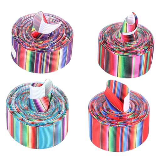 OSALADI 4 Rollen Teiliges Farbverlaufendes Polyester dekoband mit Mexikanischem Serape muster pro Lebendige Regenbogenstreifen Vielseitiges Bastelband für Party Festdekoration OSALADI 4 Rollen Teiliges Farbverlaufendes Polyester dekoband mit Mexikanischem Serape muster pro Lebendige Regenbogenstreifen Vielseitiges Bastelband für Party Festdekoration von OSALADI
