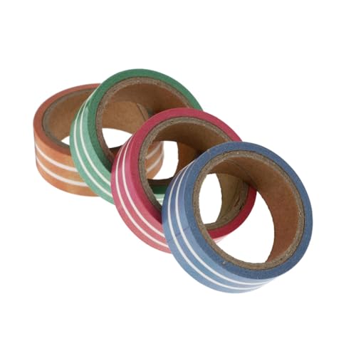 OSALADI 4 Rollen Washi Tape mit Streifenmuster Dekoratives Scrapbooking Klebeband für DIY Planer Tagebuch Geschenkverpackung Farbenfrohe Papierbänder für Bastelbedarf OSALADI 4 Rollen Washi Tape mit Streifenmuster Dekoratives Scrapbooking Klebeband für DIY Planer Tagebuch Geschenkverpackung Farbenfrohe Papierbänder für Bastelbedarf von OSALADI