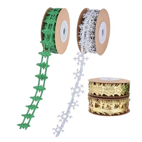 OSALADI 4 Rollen Weihnachtsband mit Glitzerrand Festliches Geschenkband mit Schneeflocken und Rentiermotiv Dekoratives Bastelband für Geschenkverpackung Weihnachtsbaumdeko und Diy-projekte OSALADI 4 Rollen Weihnachtsband mit Glitzerrand Festliches Geschenkband mit Schneeflocken und Rentiermotiv Dekoratives Bastelband für Geschenkverpackung Weihnachtsbaumdeko und Diy-projekte von OSALADI