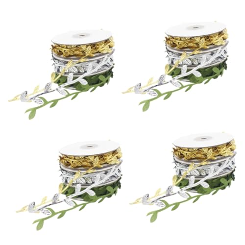 OSALADI 4 Sätze Blätterseidenbänder Und Dekorative Blattförmige Geschenkband Für Diy Party Und Hochzeitsdekorationen Zum Verpacken Von Geschenken Für Bastelprojekte 3 Rollen * 4 OSALADI 4 Sätze Blätterseidenbänder Und Dekorative Blattförmige Geschenkband Für Diy Party Und Hochzeitsdekorationen Zum Verpacken Von Geschenken Für Bastelprojekte 3 Rollen * 4 von OSALADI