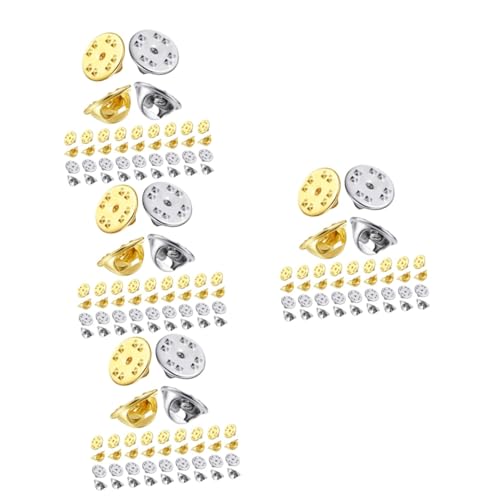 OSALADI 4 Sätze Broschenrücken Und Nadeln Gold Und Silberfarben Für Diy Schmuckherstellung Anstecknadeln Abzeichen Und Bastelprojekte Kupfer Für Einfache Anwendung 50 Stück * 4 von OSALADI