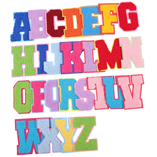OSALADI 4 Sätze Buchstaben Patches Zum Aufbügeln Diy Stickerei Aufnäher Für Kleidung Taschen Jeans Und Mehr Langlebig Hautfreundlich Vielseitig Einsetzbar 26 Stücke * 4 von OSALADI