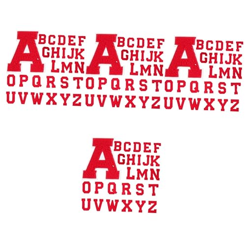 OSALADI 4 Sätze Buchstaben Stickerei Logo Bestickte Kleidung Chenille Buchstaben Mütze Dekorative Verschiedene Jacken Patches Für Kleidung Aufnäher Aufbügler 26 Stück * 4 von OSALADI