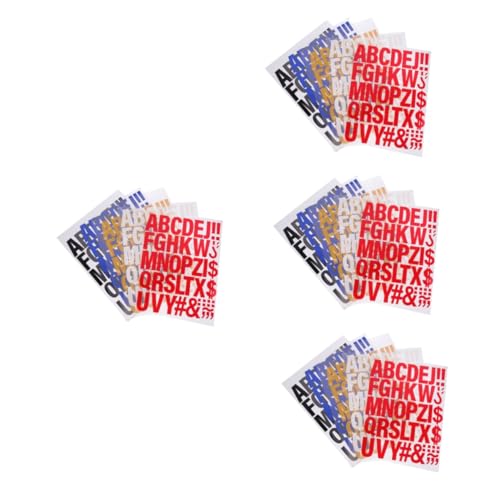 OSALADI 4 Sätze Bügelbuchstaben Teiliges Aufbügelbare Buchstaben Patches Für Diy Kleidung Gelb Blau Rot Dekoration Für Stoffe Und Kleidung Für Kreative Bastelprojekte 5 Stücke * 4 von OSALADI