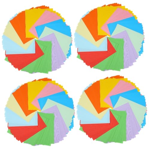 OSALADI 4 Sätze Buntes Origami Handwerk Erwachsene Pastellpapier Zeichenpapier Mehrfarbiges Papier Quadratisches Papier Für Diy Bastelpapier Für 100 Blätter * 4 von OSALADI