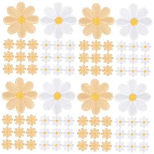 OSALADI 4 Sätze Daisy Patches Zum Aufbügeln Teiliges Für Kleidung Rucksäcke Und Dekoration Langlebig Einfach Anzubringen Für Kreative Diy Projekte 20 Stück * 4 von OSALADI
