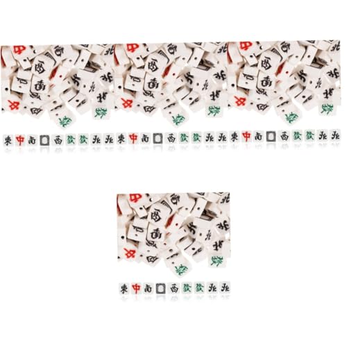 OSALADI 4 Sätze Diy Mahjong Perlen Polymer Schmuckperlen Für Armbänder Und Bastelarbeiten Leichte Und Bruchsichere Spacer Beads Für Projekte 100 Stück * 4 von OSALADI