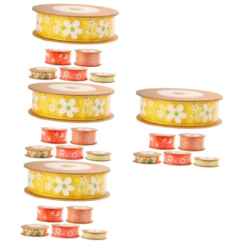 OSALADI 4 Sätze Geschenkband Organza Pro Vielseitiges Und Zuschneidbares Satinband Mit Blumenmuster Für Diy Dekoration Verpackungen Und Festlichkeiten 6 Rollen * 4 von OSALADI