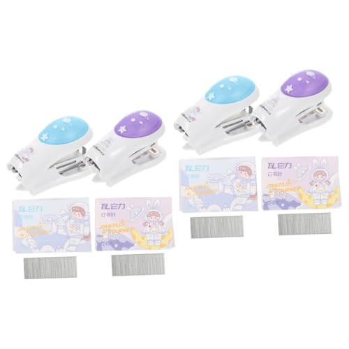 OSALADI 4 Sätze Handheld Stapler Astronaut Stapler für Schule und Büro Teilig und Vielseitig Einsetzbar für Schüler und Studenten Reibungslose Heftleistung Farbenfrohes Design von OSALADI
