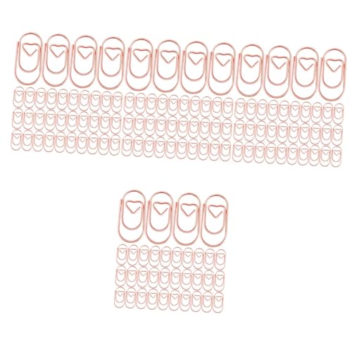 OSALADI 4 Sätze Herzförmige Büroklammern Aus Metall Papierklammern Roségold Für Dokumente Büro Schule Und Kreative Projekte Dekorative Aktenklammern Für Ordnung Und Spaß 200 Stück * 4 von OSALADI