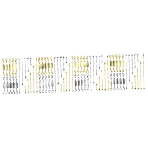 OSALADI 4 Sätze Kettenverlängerung + Magnetische Karabinerschnalle Herstellung Für Schmuckglieder Silberketten Verlängerungsverschluss Zahlenschmuckkette Schlüsselkette 10 Stück * 4 OSALADI 4 Sätze Kettenverlängerung + Magnetische Karabinerschnalle Herstellung Für Schmuckglieder Silberketten Verlängerungsverschluss Zahlenschmuckkette Schlüsselkette 10 Stück * 4 von OSALADI