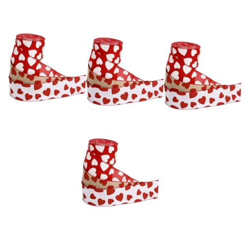 OSALADI 4 Sätze Liebesband Bänder Zum Basteln Herzband Chiffon Organzaband Drahtband Mit Herzen Rosa Band Glitzerndes Band Valentinstags Dekorationsbesatz Dünne Seide 3 Rollen * 4 OSALADI 4 Sätze Liebesband Bänder Zum Basteln Herzband Chiffon Organzaband Drahtband Mit Herzen Rosa Band Glitzerndes Band Valentinstags Dekorationsbesatz Dünne Seide 3 Rollen * 4 von OSALADI