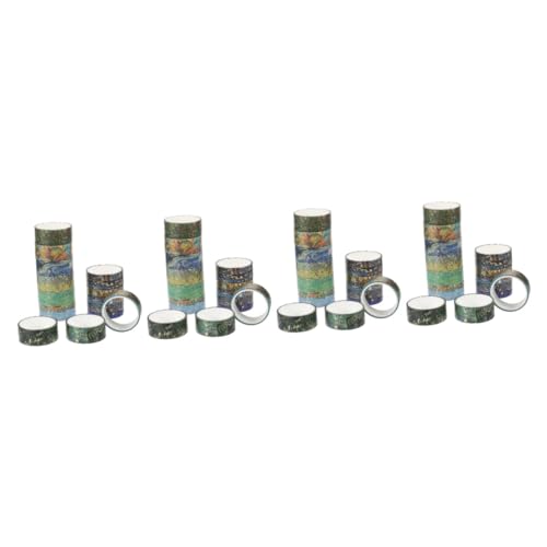 OSALADI 4 Sätze Retro -kunstaufkleber Bastelband Aus Papier Dekorativ Sammelalbum Gemustert Washi Tape Zum Basteln Mehrzweck-washi-tape Diy-bänder Diy Klebeband Flüsterpapier 12 Rollen * 4 von OSALADI