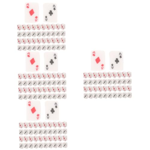OSALADI 4 Sätze Spielkartenperlen Herstellung Pokerkartenschmuck Basteln Form Reiz Machen Farbe Anhänger Aus Tonperlen Perlen Für Schmuckhersteller Schmuckperlen Polymer-ton 100 Stück * 4 von OSALADI