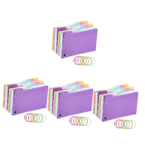 OSALADI 4 Sätze Spule Notizblock Gelochte Karteikarte Studieren Regiert Karteikarten Am Ring Gestanzt Notizkarten Mit Ringen Karteikarten Mit Ringen Papier Zufällige Farbe 300 Blätter * 4 von OSALADI