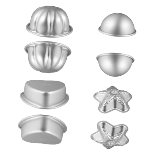 OSALADI 4 Satz Form für Badesalzkugeln Badesalz Schimmel Badebombenform aus Aluminiumlegierung Backformen Formformen für Badebomben DIY -Backwerkzeug Kuchenform Silber von OSALADI