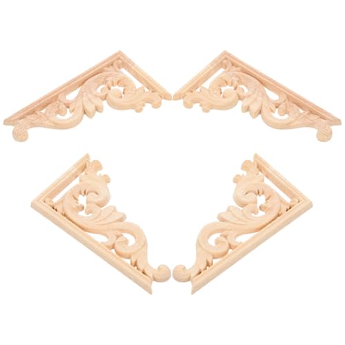 OSALADI 4 Stck Holzapplikationen für Möbel Europäische Holzornamente mit Blumenmuster für Schrank Tür und DIY Deko Installieren und Vielseitig Einsetzbar OSALADI 4 Stck Holzapplikationen für Möbel Europäische Holzornamente mit Blumenmuster für Schrank Tür und DIY Deko Installieren und Vielseitig Einsetzbar von OSALADI