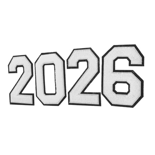 OSALADI 4 Stück 2026 Zahlen-Patches zum Aufbügeln, Chenille, bestickte Applikationen für Kleidung, Hut, Rucksack, Tasche, Jacke, Klasse 2026, Abschlussdekoration von OSALADI