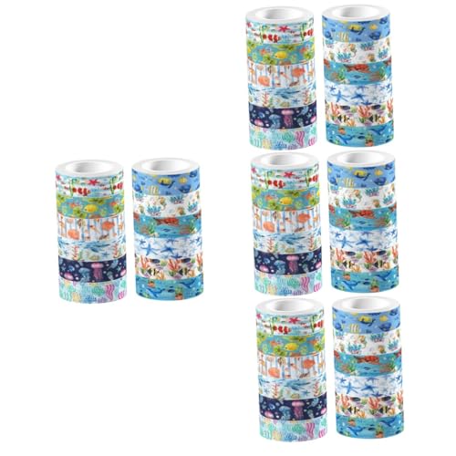 OSALADI 4 Stück Abdeckband Aufkleber-scrapbooking Ästhetische Aufkleber Handwerk Zeitschriftenaufkleber Schrott Thematisiert Tagebuch Blau Szene Bausätze Für Erwachsene von OSALADI