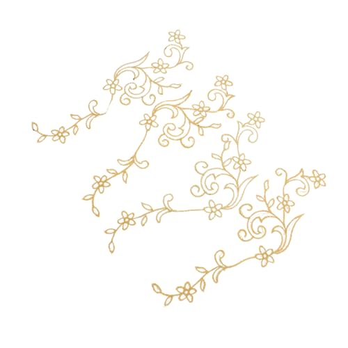 OSALADI 4 Stück Bestickte Blumen Patches Beige Aufnäher zum Aufnähen für Kleidung DIY Applikationen Nähen Reparatur Zubehör für Jeans Taschen Notizbücher von OSALADI