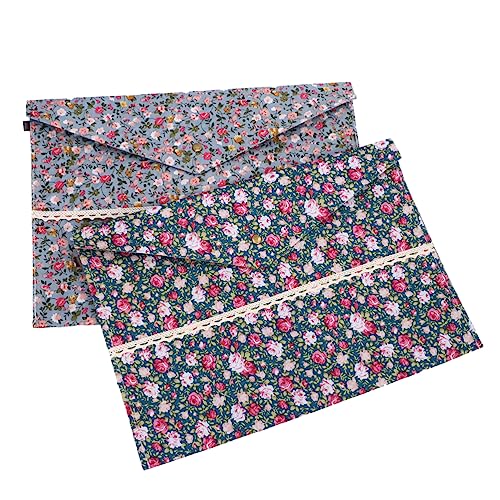 OSALADI 4 Stück Dokumentenmappe Plüsch Floral Dokumenten Organizer für Büro Zuhause Schule Zufälliger Stil Blau Dunkelblau von OSALADI