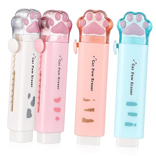OSALADI 4 Stück Einziehbare Radiergummis Katzenpfote Cartoon Kawaii Lustig Tragbar für Schule Büro Künstler OSALADI 4 Stück Einziehbare Radiergummis Katzenpfote Cartoon Kawaii Lustig Tragbar für Schule Büro Künstler von OSALADI