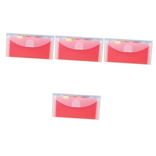 OSALADI 4 Stück Fächermappe Handheld Ordner mit Fächern Tragbarer Dokumentenorganizer aus Robustem PP Bunte Transparente Schnellhefter für Schule Büro und Zuhause von OSALADI