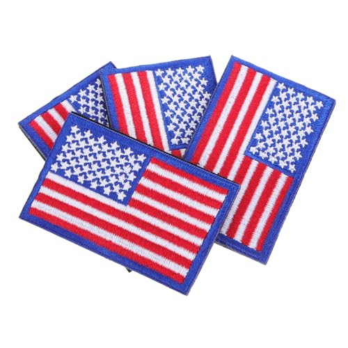 OSALADI 4 Stück Flaggen Aufnäher mit Klettband Bestickte Amerikanische Nationalflagge zum Aufbügeln für Kleidung Rucksäcke Jacken Vielseitig und Pflegeleicht OSALADI 4 Stück Flaggen Aufnäher mit Klettband Bestickte Amerikanische Nationalflagge zum Aufbügeln für Kleidung Rucksäcke Jacken Vielseitig und Pflegeleicht von OSALADI