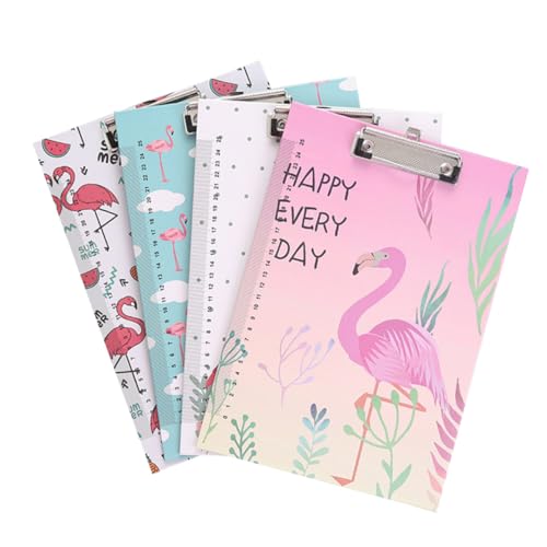 OSALADI 4 Stück Flamingo Klemmbrett mit Clip Tragbare Schreibunterlage für Schule Büro und Zuhause Multifunktionale Dokumentenablage Zufälliges Muster Langlebig und Leicht OSALADI 4 Stück Flamingo Klemmbrett mit Clip Tragbare Schreibunterlage für Schule Büro und Zuhause Multifunktionale Dokumentenablage Zufälliges Muster Langlebig und Leicht von OSALADI