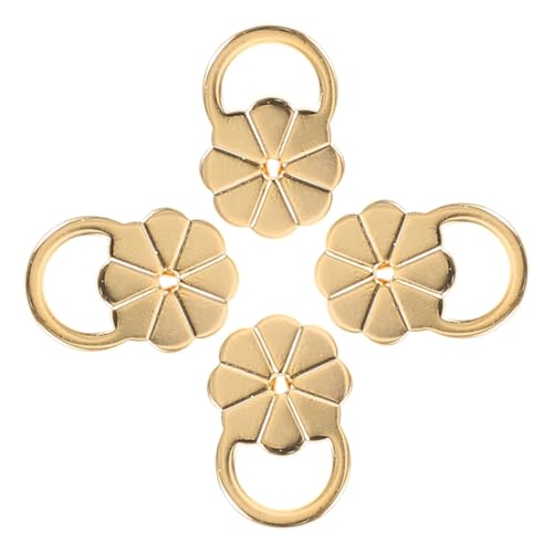 OSALADI 4 Stück Goldfarbene Ohrstecker Verschlüsse Plumblumenförmige Ohrringheber für Schwere Ohrringe Verstellbare Unterstützung gegen Hängende Ohren Stabiler Halt und Eleganter Look von OSALADI