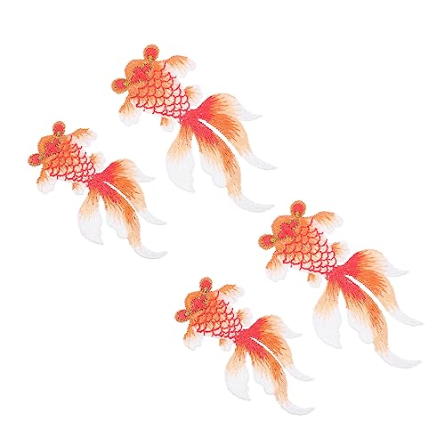 OSALADI 4 Stück Goldfisch Stickerei Aufnäher Diy Kleidung Patches Applikationen für Stoffe Einfache Handhabung für Kleidung und Rucksackdeko Klein Groß OSALADI 4 Stück Goldfisch Stickerei Aufnäher Diy Kleidung Patches Applikationen für Stoffe Einfache Handhabung für Kleidung und Rucksackdeko Klein Groß von OSALADI
