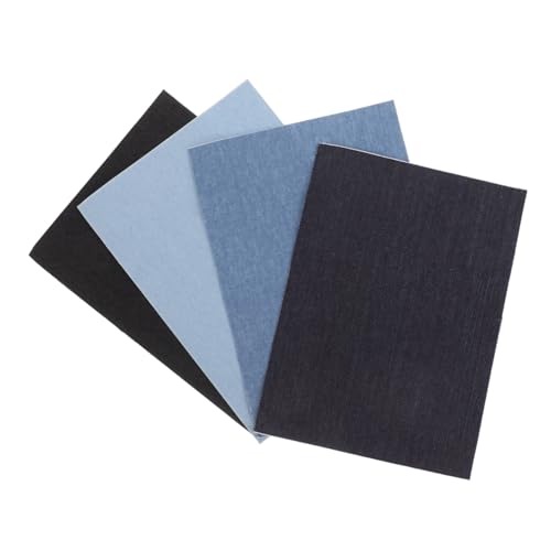 OSALADI 4 Stück Jeans Reparatur Patches Selbstklebend Denim Aufnäher Jeanslöcher Reparatur Für Hosen Jacken Taschen In Hellblau Himmelblau Dunkelblau Schwarz von OSALADI