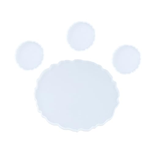 OSALADI 4 Stück Kristall-Epoxy-Form Untersetzerform Schalenform Handwerk Epoxid-Tischform groß epoxidharz Form für Serviertabletts silikonform selber machen Kieselgel Weiß von OSALADI